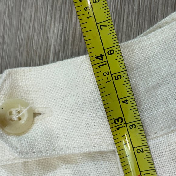 Vintage Daniel Hetcher Off White Linen Bermuda Shorts sz 6 - Picture 9 of 11